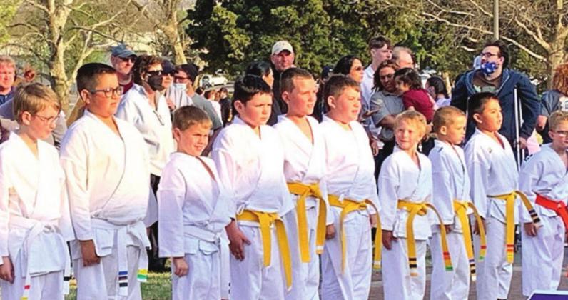 LEFT: The Beginning Kids class, including three Cordell students, Saxon Flores (second from left), Joe Ivy (fifth from right), and Liam Dunegan (fourth from left) CONTRIBUTED PHOTOS