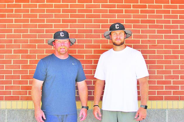 Defensive Coordinator Dillon Ball and Head Coach Zane Trammell  (Not pictured: Special Teams Coordinator Devon Mitchell)