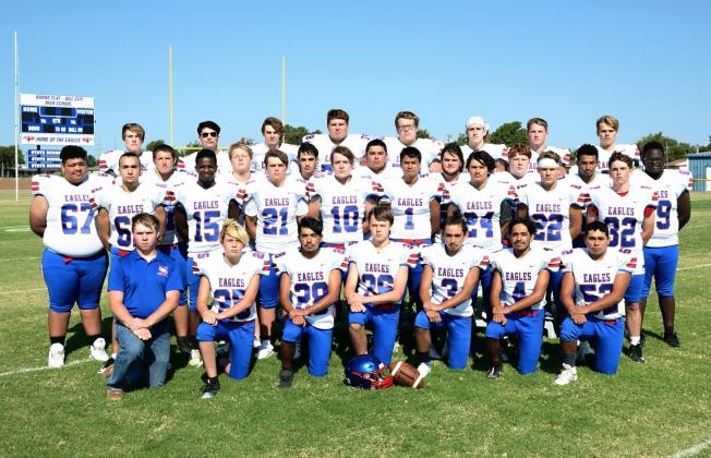 Burns Flat-Dill City football team consisting of 30 students.