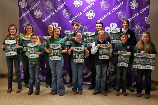 Back row left to right: Keegan Holt, Aubrey Sturgeon, Parker Jacks, Josh Wilson, Carson Hogue. Front row left to right: Trapper Viskieski, Paisley Viskieski, Delainee Moore, Denton Cook, Benjamin Jacks, Brett Sturgeon.