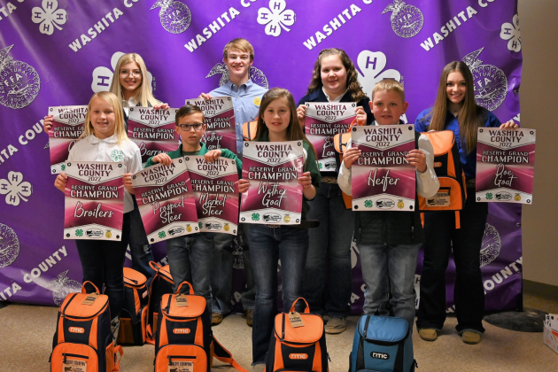 Back row left to right: Aubbri Johnston, Randall Colt, Zada Baker, Madison Church. Front row left to right: Cassi Ray, Trapper Viskieski, Grace Rose, Denton Cook.