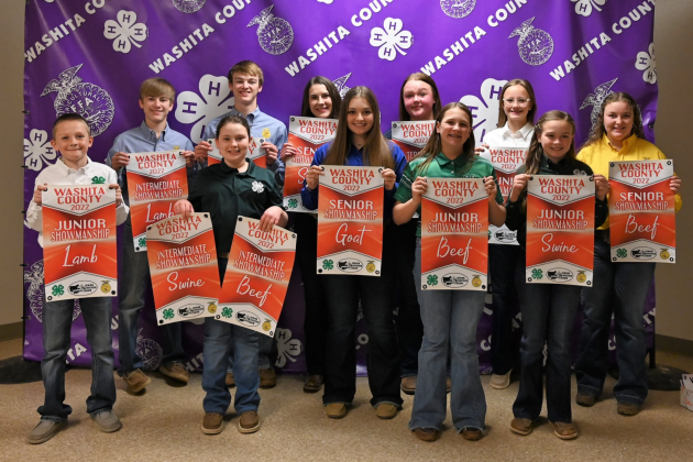 Back row left to right: Clay Randall, Colt Randall, Mckenna Wedel, Kylie Fuller, Kinley Pruett, Keegan Holt. Front row left to right: Haven Pruett, Delainee Moore, Madison Church, Paisley Viskieski, Sayde Allen.