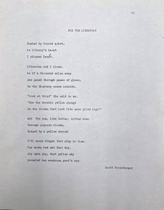 A poem written for Alice during her time as the librarian by Scott Froneburger