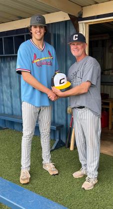 Tucker Priebe and CHS Baseball Coach Bobby Blackburn