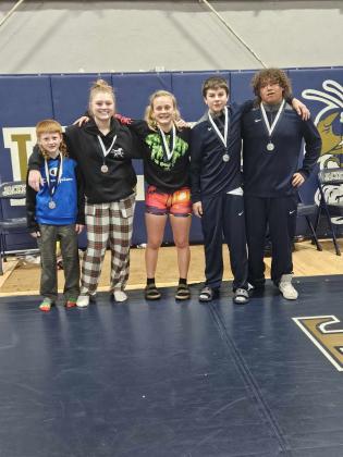Left: Tyson Dickerson, Keegan Brooks, Baylor Moore, Briggs Reeves, and Axton Zarecki PHOTO BY KATHY MILLER
