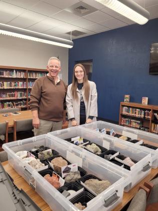 Kevin Werth, Oklahoma Geological Foundation, with Anna Makuch, JH Science Teacher &amp; STEM Director