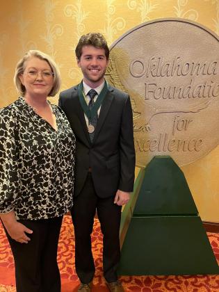 Guest Educator Mrs. Holly Campbell and OFE All-Stater Scout Regier at the 2024 Awards Celebration CONTRIBUTED PHOTO