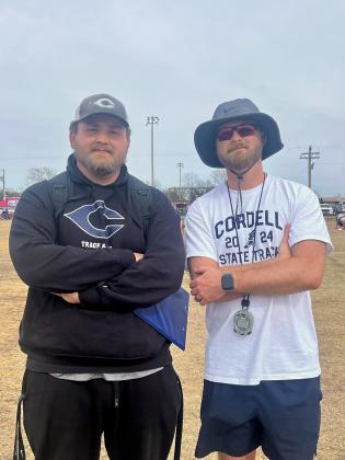 Field Coach Mitchell Ritter and Girls Head Track Coach Colby Love