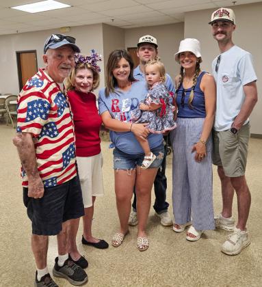 Enjoying the festivities were Mayor Phil Kliewer, Danna Pippin, Abbey Kliewer Mills, Nola Mills, Quinton Mills, Addison Kliewer Hendricks, and Johny Hendricks
