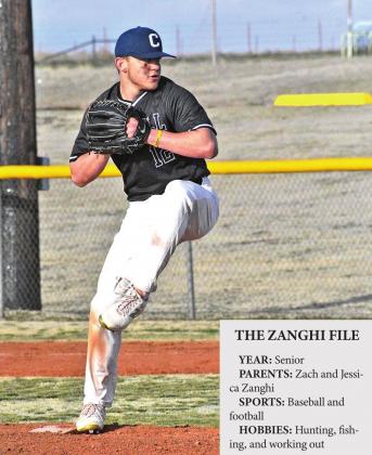 CONTRIBUTED PHOTOS ABOVE: Adden Zanghi prepares to throw a strike in a recent baseball game.