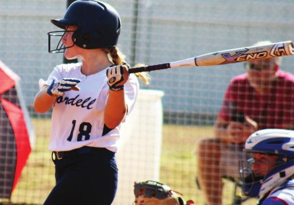 Emma Estes comes in with a powerful swing.