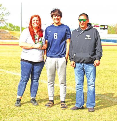 TOP LEFT: Bryson Ramirez with his Mom Stephanie Brown and his Dad AJ Ramirez on soccer Senior Night. BELOW: Bryson and his girlfriend, Carrington Kohout, ready for prom. CONTRIBUTED PHOTOS