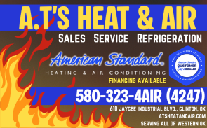 A.T.'s Heat & Air - ph. 580.323.4247