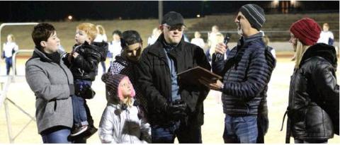 Cordell Band Recognizes Long-Time “Voice Of The Pride” At Halftime