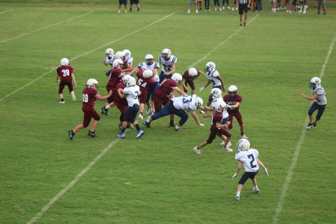 Cordell Elementary football against Sayre Eagles