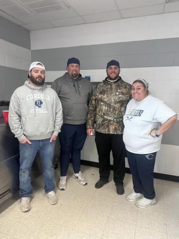 Coaches Cody Tramble, Buddy Holman, Cody Gilmore and Benita Gilmore. Photo courtesy of Karen White
