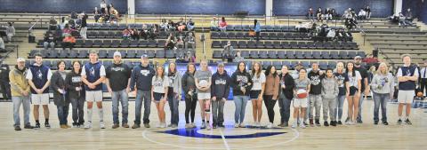 Cordell High School Seniors (L to R): Scout Regier, Gage Miller, Carlie Banks, Allee Brock, Tae’viana Collins, Pree Hull, Katelyn Melzer, and Jordan Wood. Photo by Charlinda Ogle
