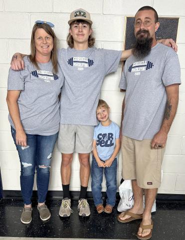 Jaxon’s mom Becca Jones, Jaxon, his little brother Kade, and dad Jerrett Jones. Photo courtesy of Becca Jones