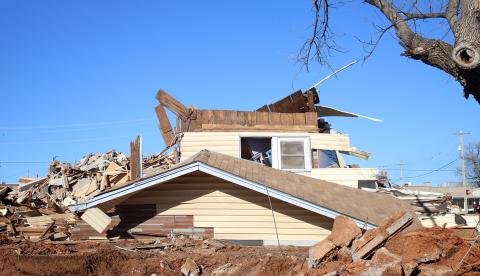 Several buildings including this home, have been demolished as crews clear the area and prep the site for the ASAP General Store. Another structure that was reduced to rubble was the building that housed Lavena's, a restaurant that was once a Cordell fixture and popular gathering spot for locals. - Photo by Brooklynn Peek