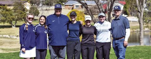 KILIE RASMUSSEN, RYLEE KELLY, HEAD COACH JJ WILLIAMS, BIRDIE BROWN, MACKINLEE BRUNKER, MYLEE BRUNKER, ASST. COACH MACRAE BRUNKER 