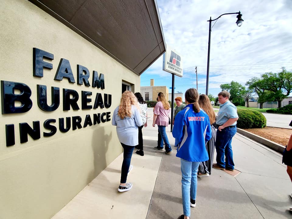 Participants visit Farm Bureau Insurance.