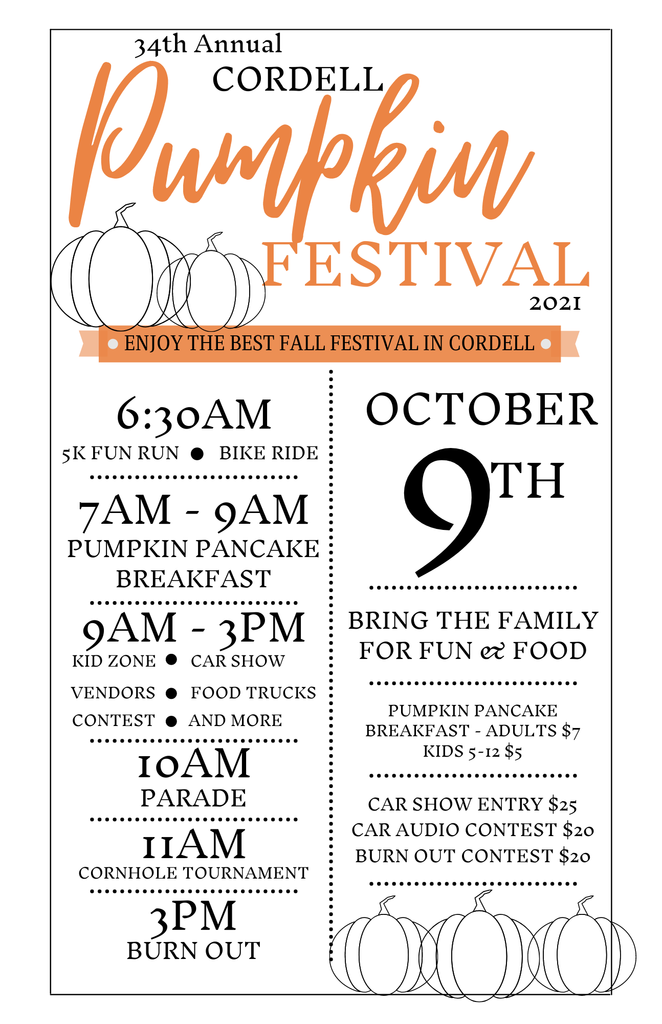 CHAMBER FINALIZES PLANS FOR 34TH ANNUAL PUMPKIN FESTIVAL Cordell Beacon