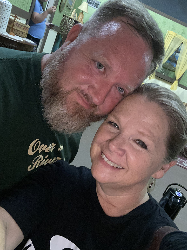 Benjamin Dobbs (left) and Christy Russelli (right) take a break between rehearsals to snap a selfie. CONTRIBUTED PHOTO