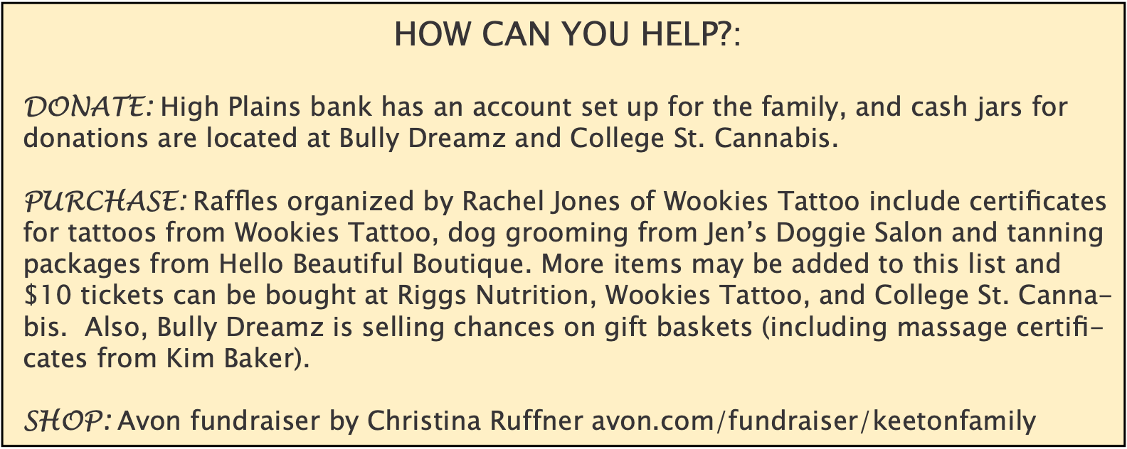 how you can help