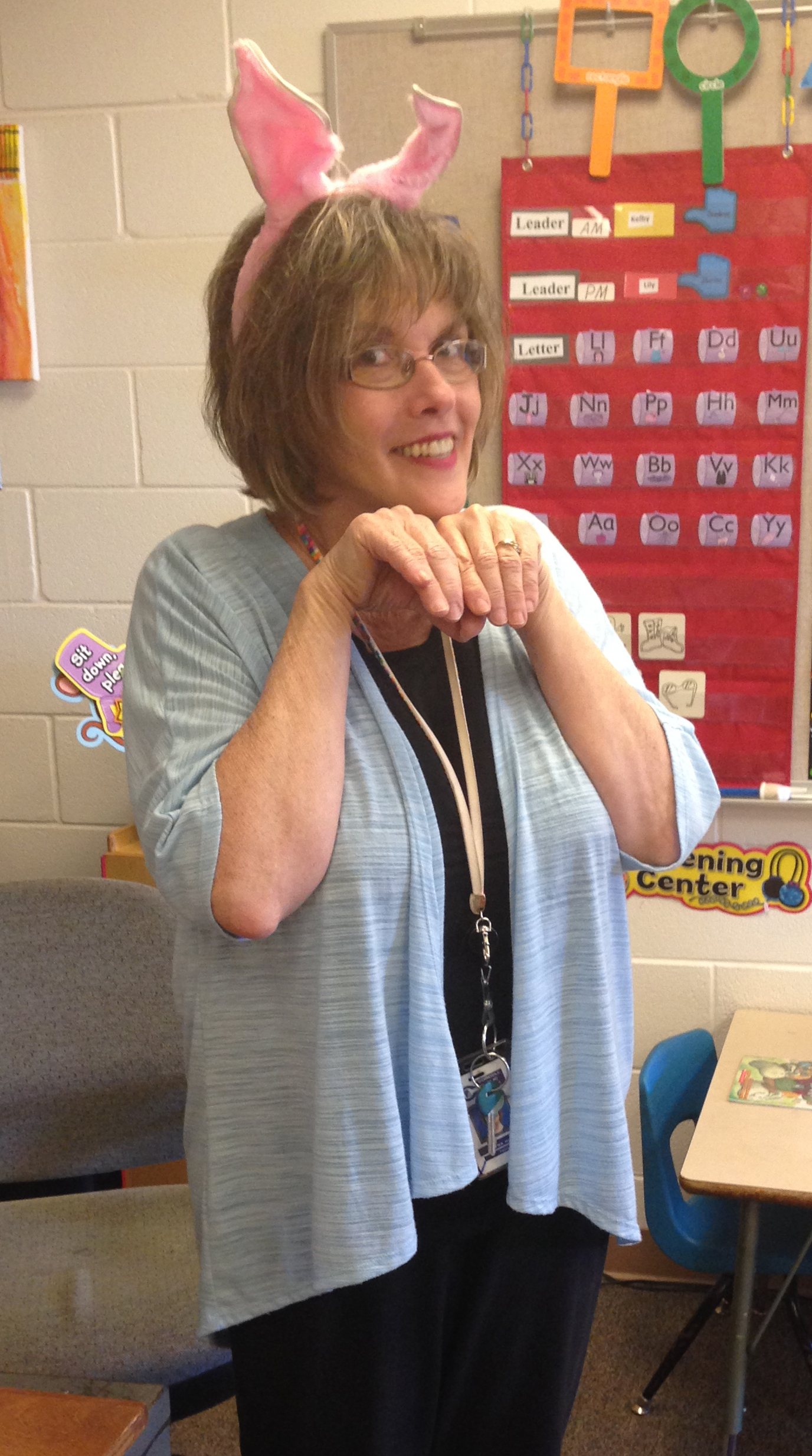 Mrs. Horn playfully poses for an Easter photo. CONTRIBUTED PHOTO