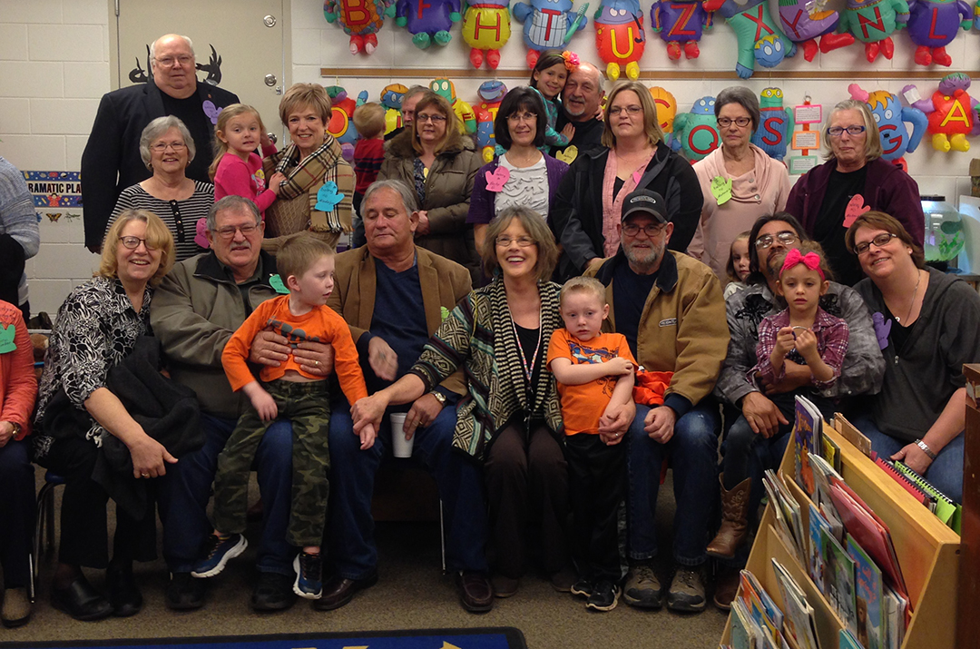 Mrs. Horn’s students take a photo alongside their grandparents on Grandparent’s Day, a day Horn came up with in order to have her students “mix” generations. CONTRIBUTED PHOTO