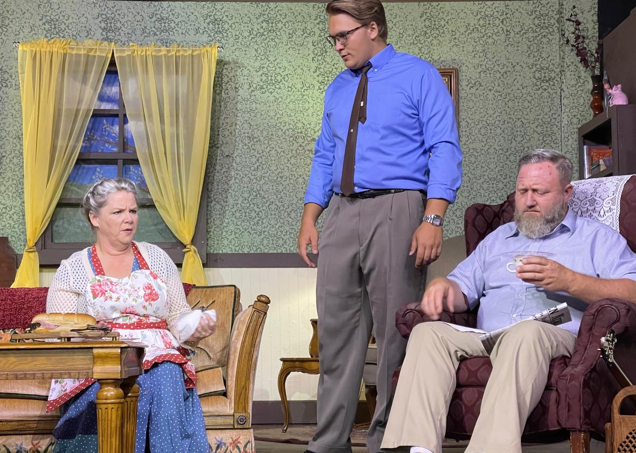 Christy Russel (left), Benjamin Mills (center), and Benjamin Dobbs during opening night.