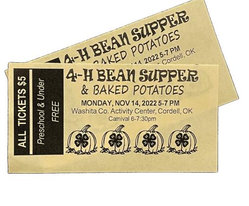43rd Annual 4-H Bean Supper and Carnival fundraiser Nov. 14