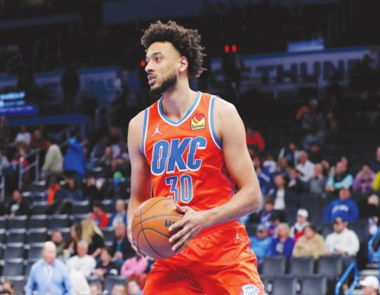 Olivier Sarr was among the nine healthy players who saw an expanded role for OKC last week. (Alonzo Adams-USA TODAY Sports)