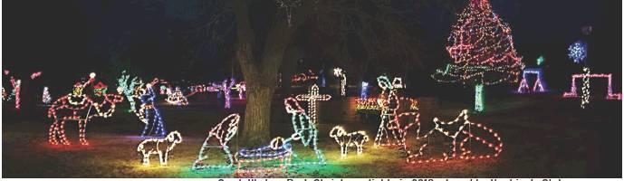 Cordell’s Lee Park Christmas lights in 2018, placed by the Lion’s Club every year. Photo courtesy of the Cordell Chamber of Commerce.
