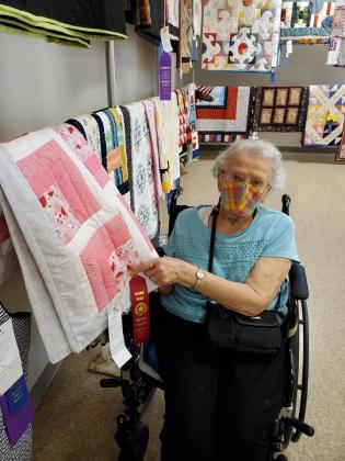 Bertha Krehbiel is pictured with her beautiful quilt entry. CONTRIBUTED PHOTO