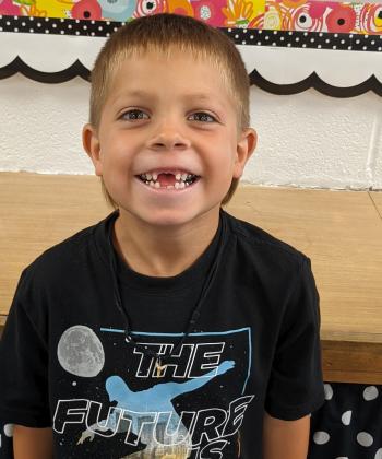 “Good, because we get to play on our iPad. I miss Ms. Maddox, but I like first grade because I get to see [Mrs. Regier].”