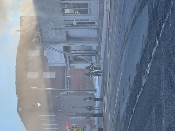 Local structure fire damages business