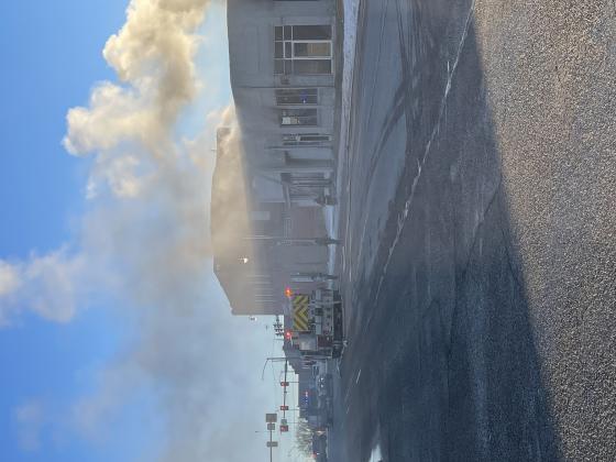 Local structure fire damages business