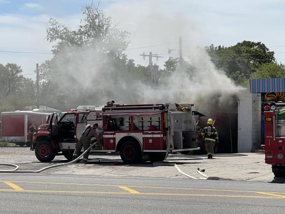 Cordell Fire Department at fire location