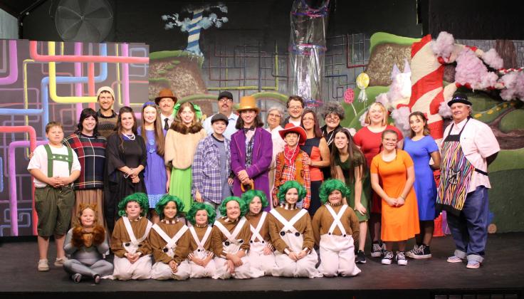 Cast of Willy Wonka and the Chocolate Factory at Red Carpet Community Theatre in Elk City. Photo courtesy of RCCT