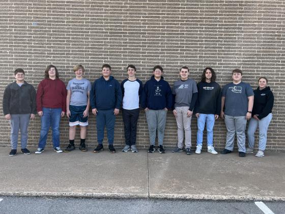 (L-R) Kody Belding, Colin Dixon, Bryton Yaeger, Aiden Willard, Turner Jones, Andrew Willard, Adam Lindsey, Nathan Jackson, Samuel Lindsey, Morgan Dixon.