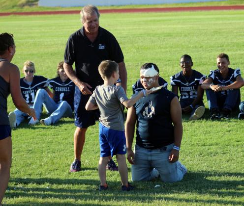 Beacon Files Photo, Cordell Football player gets pied