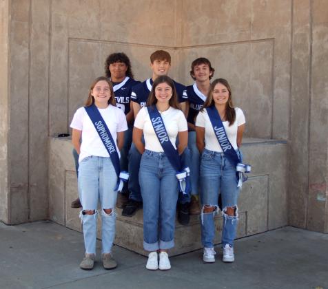 Front row left to right: Sophomore Calliy Walker, Senior Grayson Selman, Junior Jacie McCown. Back row left to right: Axton Zarecki, Dayton Bartlett, Eathan Fenning.