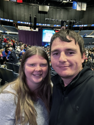 Jakob Moles and his wife, Chelsey