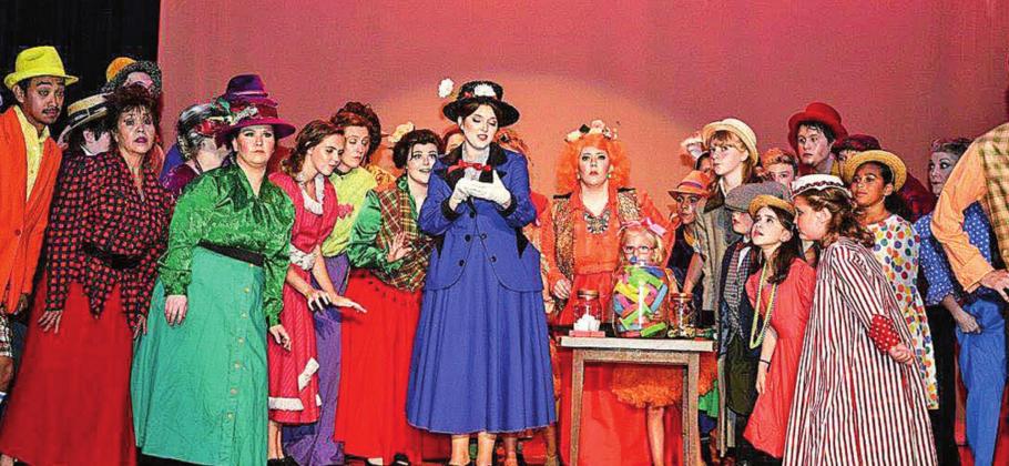 Elizabeth Edge, center, performs Mary Poppins at the Ardmore LIttle Theatre. Edge attended Southwestern Oklahoma University, where she earned a double major in music education and performance. CONTRIBUTED PHOTO