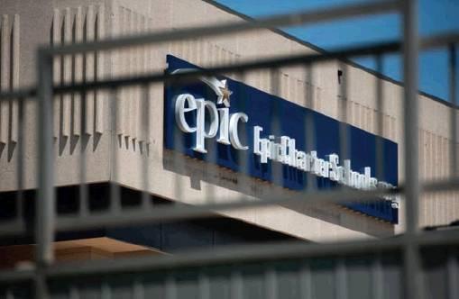 A sign outside of a building in Oklahoma City where Epic leases 40,000 square feet for administrative use. Whitney Bryen | Oklahoma Watch