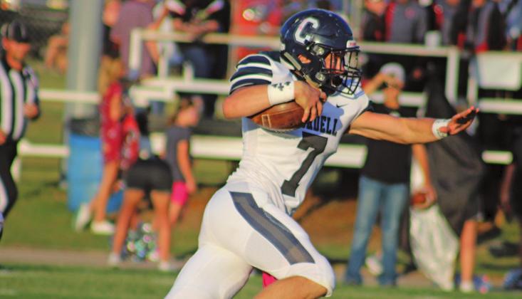 Senior Adden Zanghi charges up the field.
