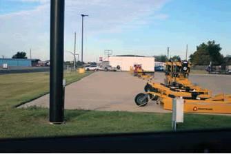 No sidewalk exists in front of Tractor Supply, but merchandise is presented on the store’s private property. Bob Henline | The Cordell Beacon