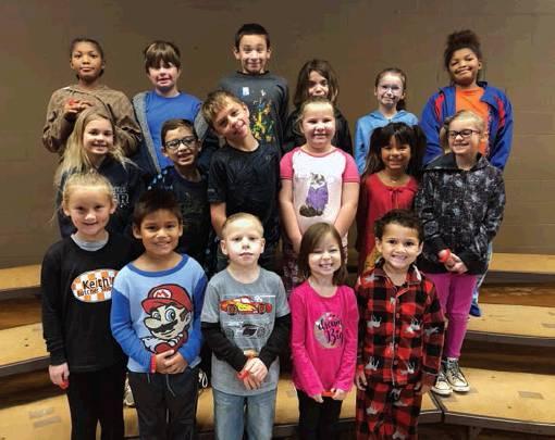 Will Rogers Elementary School’s star students for September are: Trista Williams, Mason Ramirez, Nathan Glass, Paige Byrum, Trinity Williams, Jorja Weir, Beau Cooper, Landon Kamphaus, Brett Sturgeon, Chayil Youngbilll, Jamie Weir. (Bottom Row L. to R.) - Waverly Schneberer, Corey Youngbull, Tristan Donelson, Molly Nichols, Jace Williams. Photo courtesy of Valerie Fite.