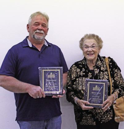 Steve McLaughlin and Zetta Penner received plaques in honor of their years of service to Cordell